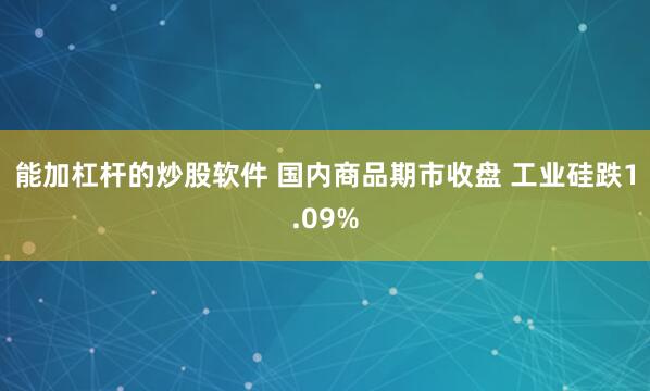 能加杠杆的炒股软件 国内商品期市收盘 工业硅跌1.09%