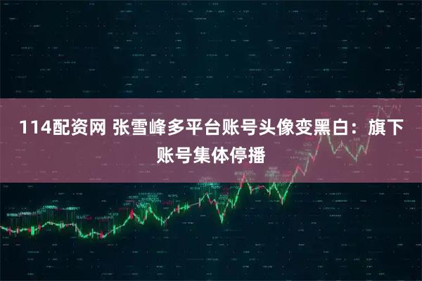 114配资网 张雪峰多平台账号头像变黑白：旗下账号集体停播